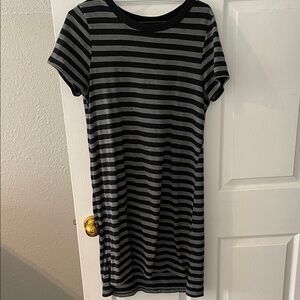 Striped Black and Gray Women's Dress